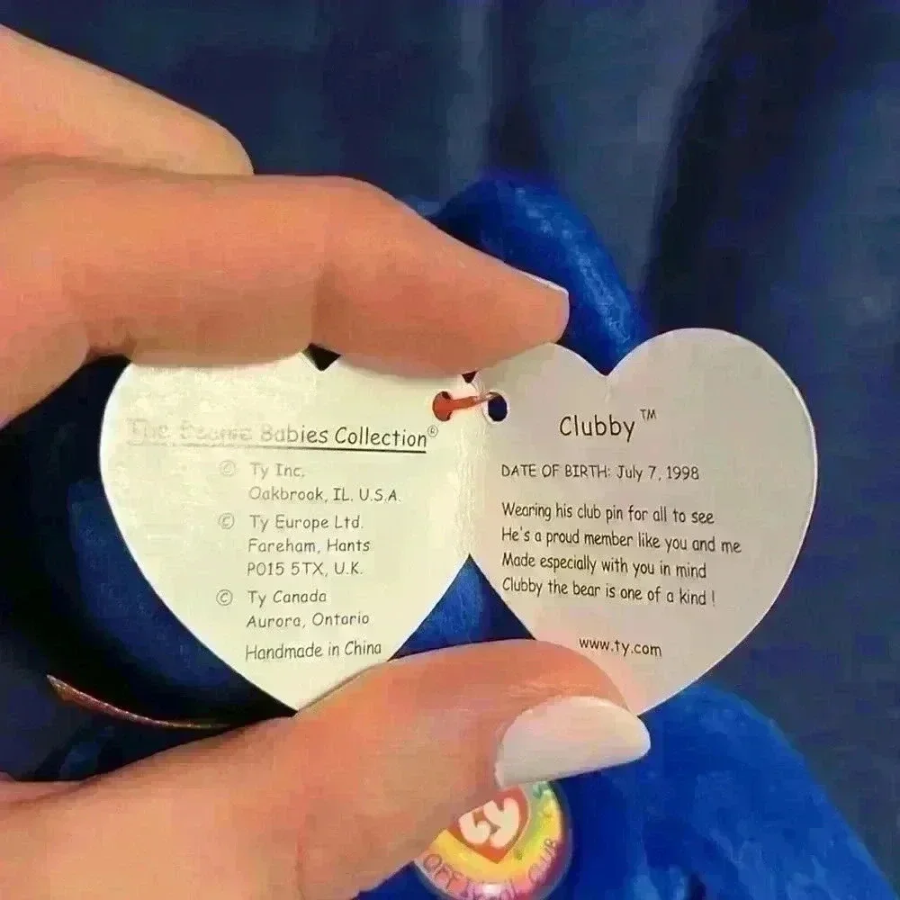 1998 Clubby the bear Ty Beanie Baby, with errors